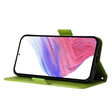 Чехол-книжка Embossed Rose RFID Anti-theft Leather для Realme GT 7 Pro 5G - зеленый