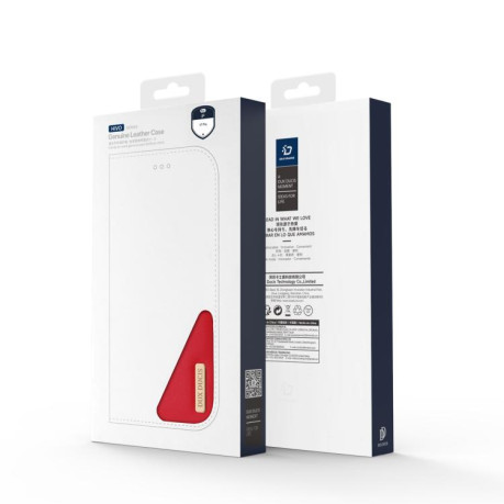 Кожаный чехол-книжка DUX DUCIS Hivo Series на iPhone 17 Pro - красный