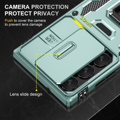 Противоударный чехол Armor Camera Shield для Samsung Galaxy S24 Ultra 5G - зеленый