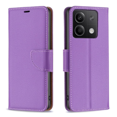 Чехол-книжка Litchi Texture Pure Color на Xiaomi Redmi Note 13 4G Global - фиолетовый