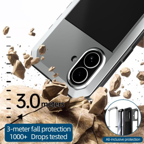Противоударный чехол R-JUST Sliding для iPhone 17 - серебристый