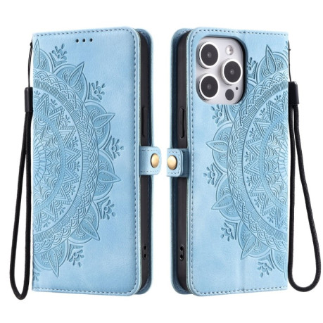 Чохол-книжка Totem Embossed Magnetic Leather для iPhone 16 Pro - синій
