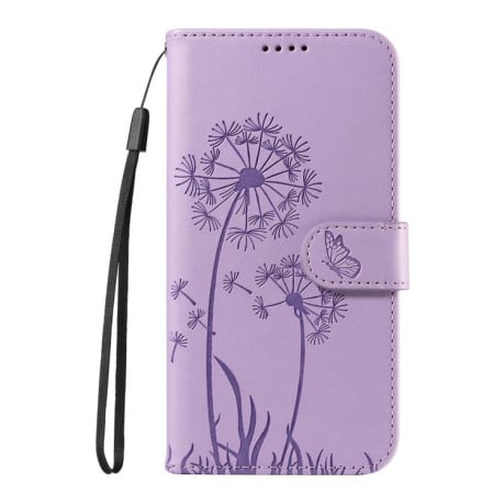 Чохол-книжка з тисненням Dandelion та магнітним хлястиком на OPPO A5X 5G Global - фіолетовий