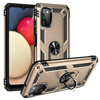 Чехол HMC с поворотным 360 держателем на Samsung Galaxy A03s - золотой