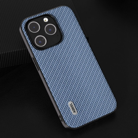 Ударозащитный чехол ABEEL Carbon Fiber на iPhone 15 Plus - голубой