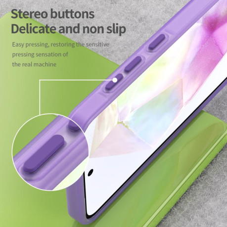 Противоударный чехол Frosted Translucent TPU Hybrid PC для Samsung Galaxy A56 5G - фиолетовый