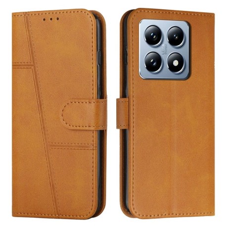 Чехол-книжка Stitching Calf Texture для Xiaomi 14T - желтый