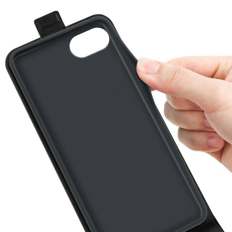 Чехол R64 Texture Single Vertical Flip Leather для iPhone 16e - черный