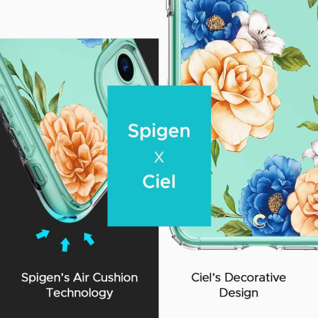 Оригинальный чехол Spigen Ciel для Iphone 11 Blue Floral