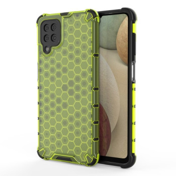 Противоударный чехол Honeycomb на Samsung Galaxy A12 - зеленый