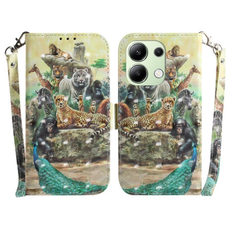Чехол-книжка 3D Colored Horizontal для Xiaomi Redmi Note 13 4G - Zoo