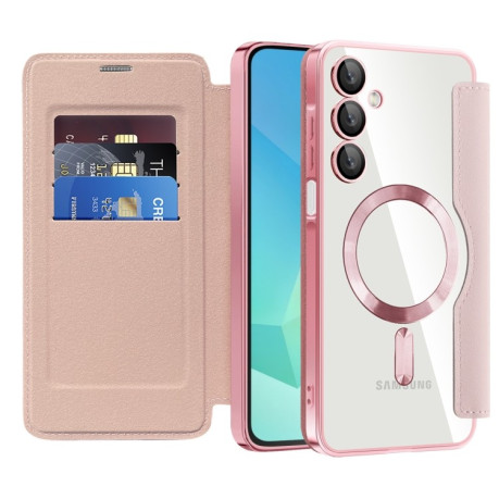 Чохол-книжка Shield MagSafe RFID Anti-theft Leather  для Samsung Galaxy A16 5G - рожевий