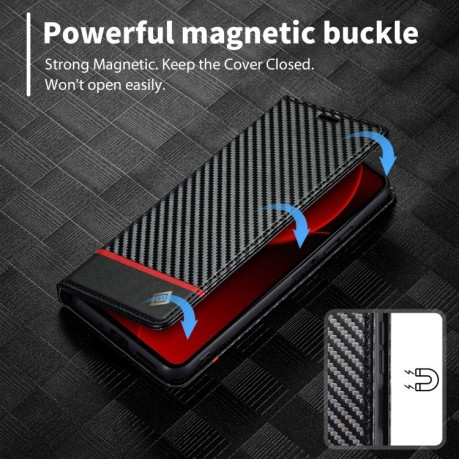 Чохол-книжка LCIMEEKE Carbon Fiber для Xiaomi 14T Pro - Black