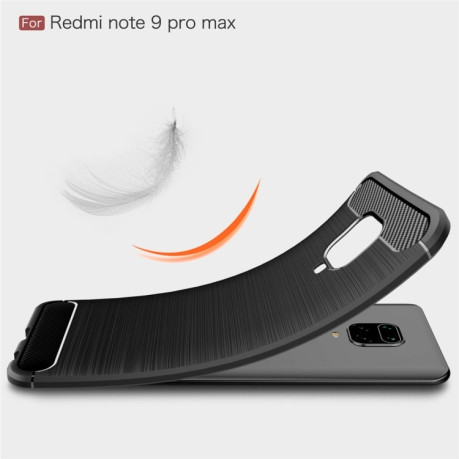 Чехол Brushed Texture Carbon Fiber на Xiaomi Redmi Note 9 Pro Max / Note 9 Pro / Note 9S - красный