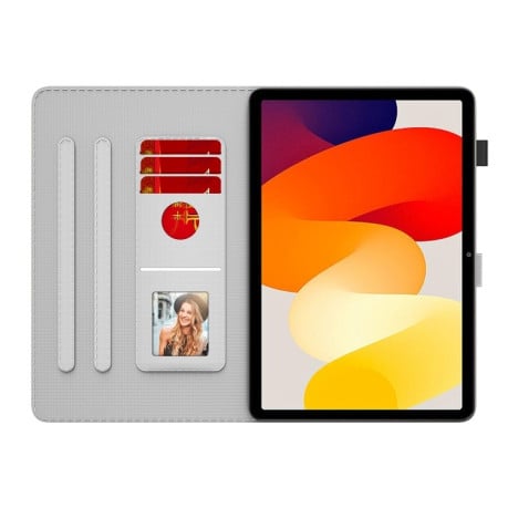 Чохол-книжка Watercolor Pattern для Xiaomi Redmi Pad SE - Red