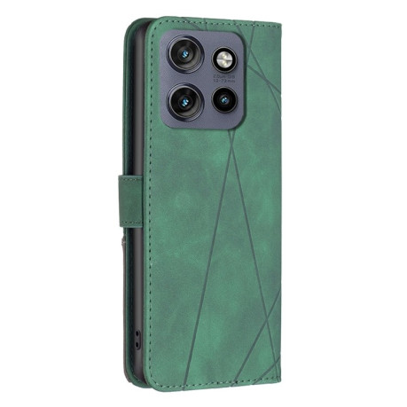 Чехол-книжка Rhombus Texture для Motorola Edge 50 Neo - зеленый