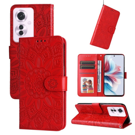 Чохол-книжка Embossed Sunflower для OPPO Reno11 F Global / F25 Pro Global - червоний