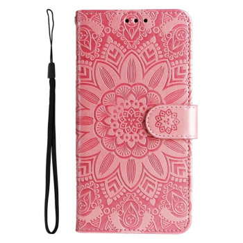 Чохол-книжка Embossed Sunflower для iPhone 14 Plus - рожевий