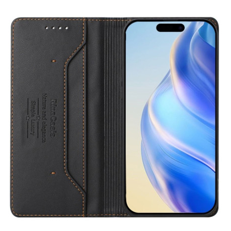 Чехол-книжка RC01 Dual-Folded Magnetic Suction RFID Leather на iPhone 16e - черный