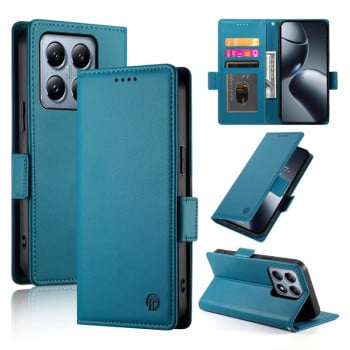 Чохол-книжка Side Buckle Magnetic Frosted Leather для Xiaomi 14T Pro - синій