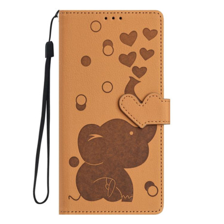 Чохол-книжка Cartoon Elephant Embossed Leather для Xiaomi Redmi A4 5G - жовтий