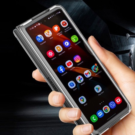 Противоударный чехол Sliding Camera with Ring Holder для Samsung Galaxy Fold4 5G - розовый