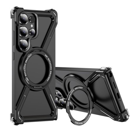 Протиударний чохол Titanium Alloy MagSafe Magnetic Airbag Shockproof для Samsung Galaxy S25 Ultra 5G - чорний