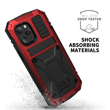 Противоударный металлический чехол R-JUST Dustproof на iPhone 12 / 12 Pro - красный