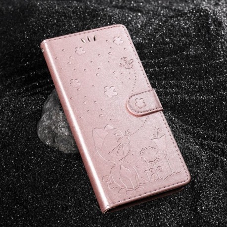 Чехол-книжка Cat and Dog для Xiaomi Redmi Note 14 Pro / 14 Pro+ 5G - розовое золото