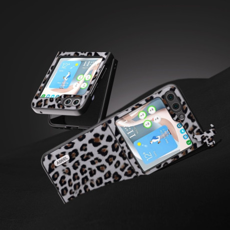 Протиударний чохол ABEEL Black Edge Leopard для Samsung Galaxy Flip 5 - сріблястий