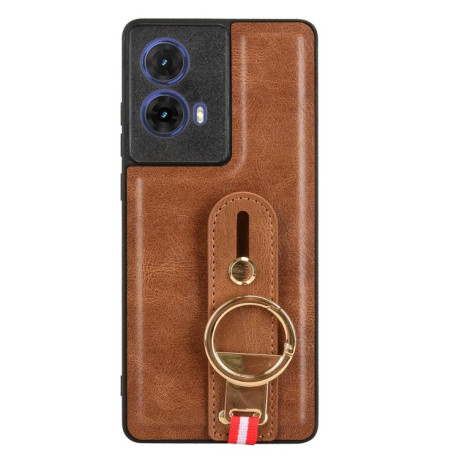 Протиударний чохол Wristband Leather Back для Motorola Moto G85 5G - коричневий