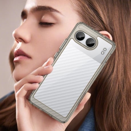 Чохол Colorful Acrylic Series із кольоровим бампером на OnePlus Nord 4 - прозоро-сірий