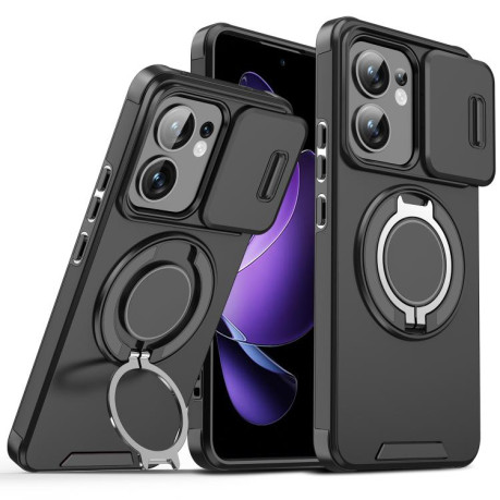 Протиударний чохол Sliding Camshield Ring Holder для OPPO Reno13 F/Reno13 FS- чорний