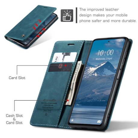 Шкіряний чохол CaseMe-013 Multifunctional на Xiaomi Redmi Note 12 5G / Poco X5 - синій