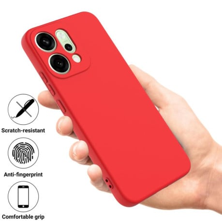 Силиконовый чехол Solid Color Liquid Silicone на OPPO Reno14 5G Global - красный