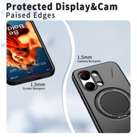 Чохол Metal Rotation Holder MagSafe TPU Hybrid PC з металевим поворотним тримачем і MagSafe на Xiaomi Redmi Turbo 5 Max 5G / Poco X8 Pro Max 5G — чорний
