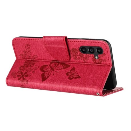 Чохол-книжка Embossed Butterfly для Samsung Galaxy A16 - червоний