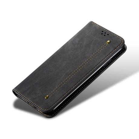 Чехол книжка Denim Texture Casual Style на Samsung Galaxy A12/M12 - черный
