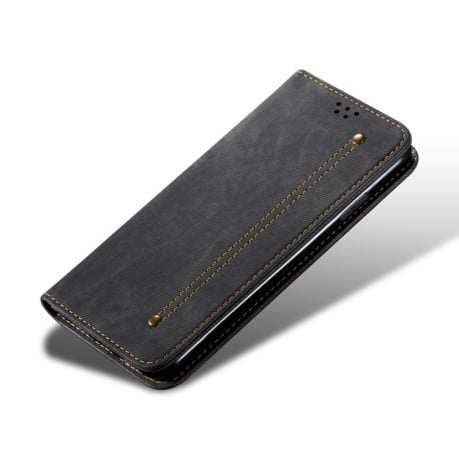 Чехол книжка Denim Texture Casual Style на Xiaomi Redmi Note 13 4G - черный