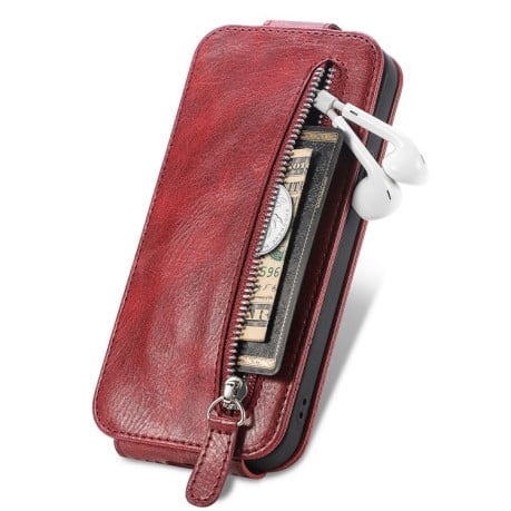 Фліп-чохол Zipper Wallet Vertical для OPPO A17 - червоний