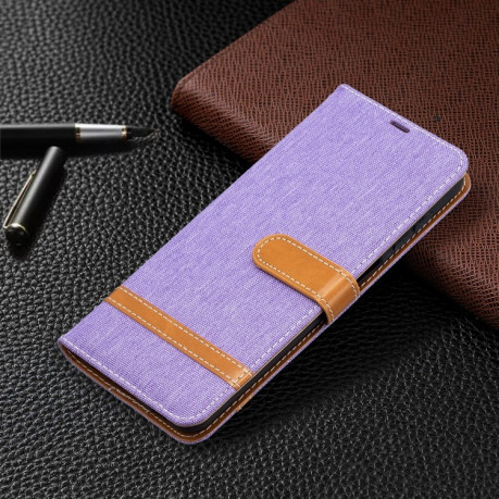 Чохол-книжка Color Matching Denim Texture на Samsung Galaxy A12/M12 - фіолетовий