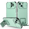Противоударный чехол Stereoscopic Holder Sliding для iPhone 15 - голубой