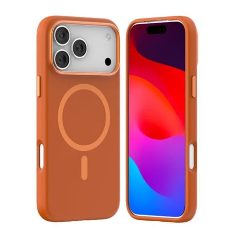 Противоударный чехол Mutural Karen Series Liquid Silicone MagSafe на iPhone 17 Pro Max - розовый