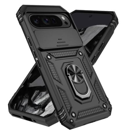 Чохол із шторкою на камеру Sliding Camshield та підставкою на Google Pixel 10 Pro XL - чорний