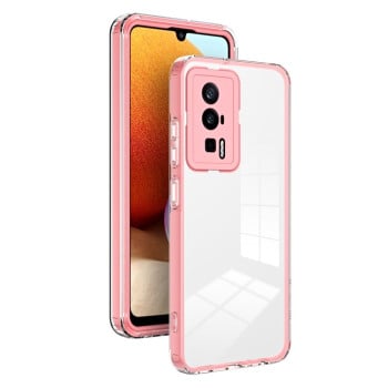 Противоударный чехол Clear Color Frame для Xiaomi Poco F5 Pro/Redmi K60/K60 Pro 5G - розовый