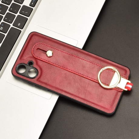 Протиударний чохол Wristband Leather Back для Samsung Galaxy A06 4G - червоний