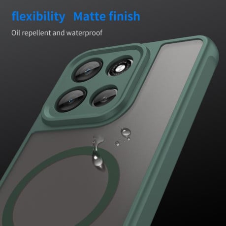 Чехол Fan Dun Series гибрид с Magsafe и защитой камеры на Motorola Moto G86 5G - зеленый