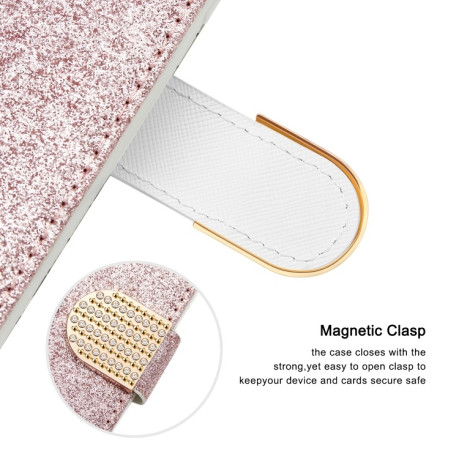 Чохол-книжка Laser Glitter Powder для Samsung Galaxy S23 5G - сріблястий