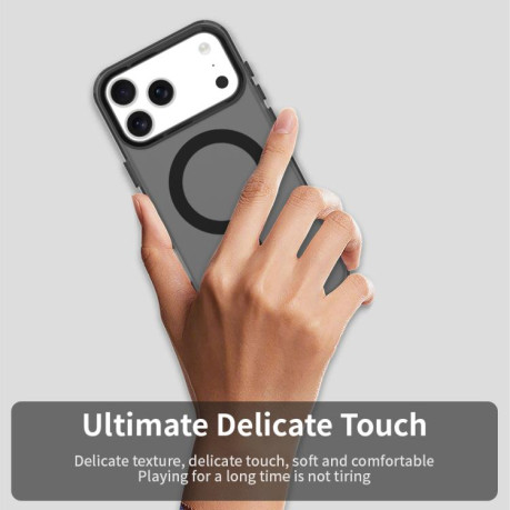 Противоударный чехол Candy Magsafe PC Hybrid TPU для iPhone 17 Pro - черный