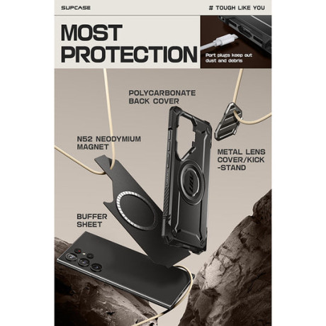 Противоударный чехол Supcase UB XT Mag MagSafe для Samsung Galaxy S24 Ultra - Black